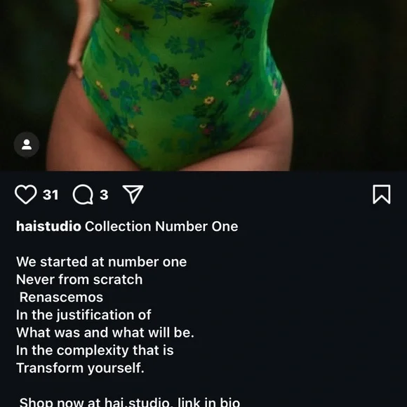 Hai studio original collection floral green body suit size m (us6) - Picture 3 of 13